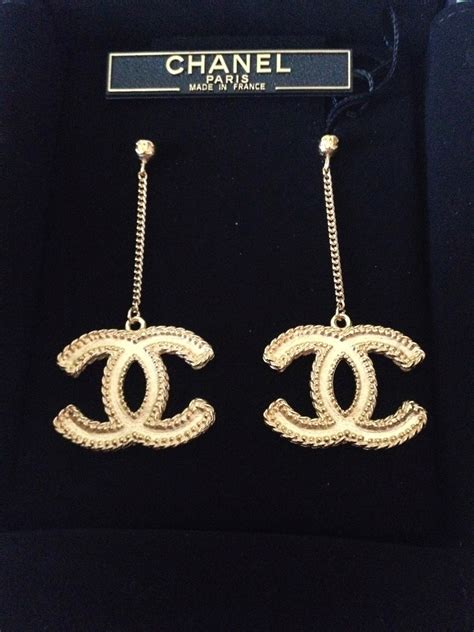 large chanel logo earrings